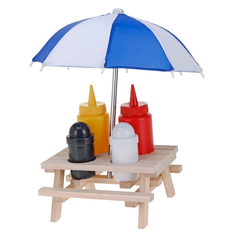 Novelty Picnic Bench Condiment Holder With Umbrella
