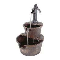 See more information about the 2 Tier Outdoor Barrel Fountain Water Feature