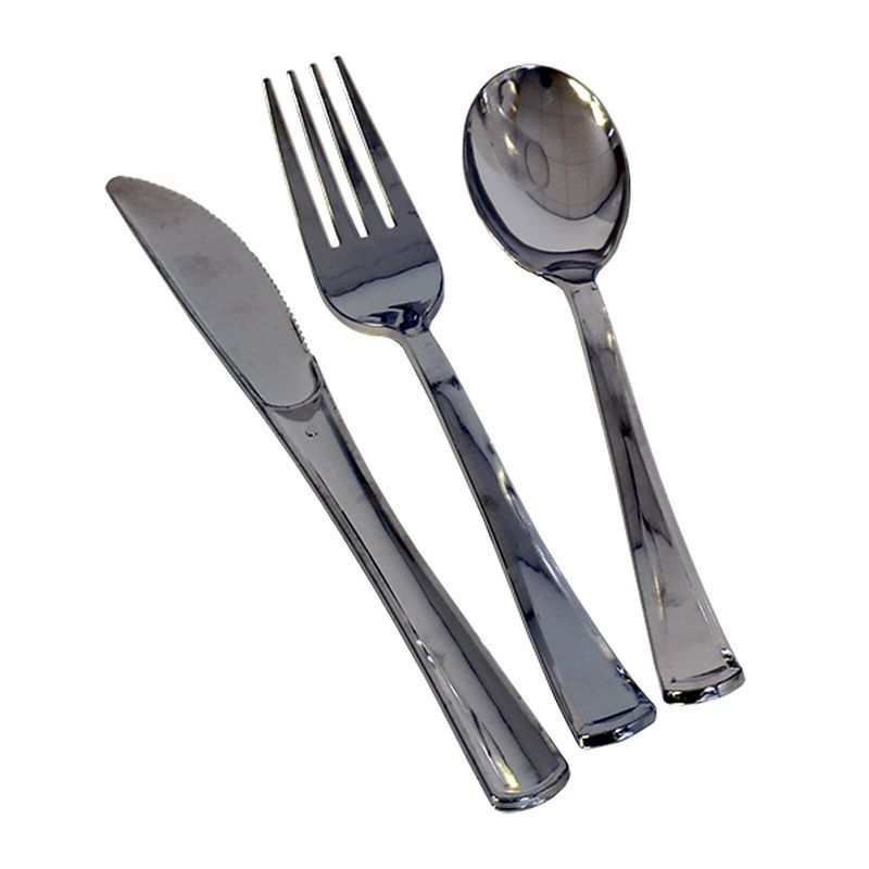 30 Pack Silver Plastic Cutlery