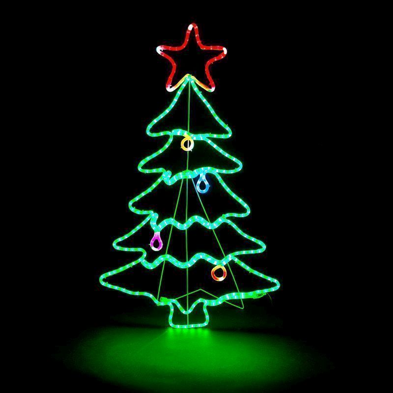 288 LED Multicoloured Outdoor Animated Christmas Tree Mains Rope Light
