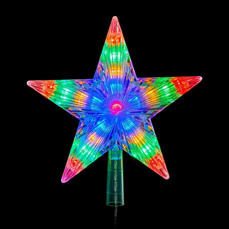 20 LED Multicolour Indoor Animated  Star Tree Topper Light 22cm