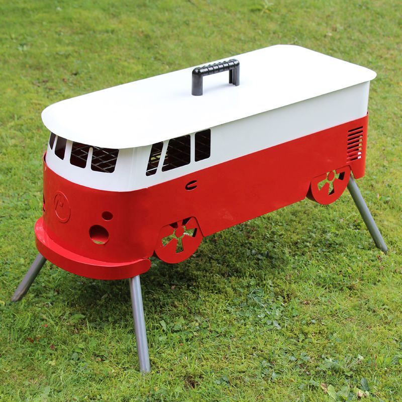 Red and White Camper Van BBQ