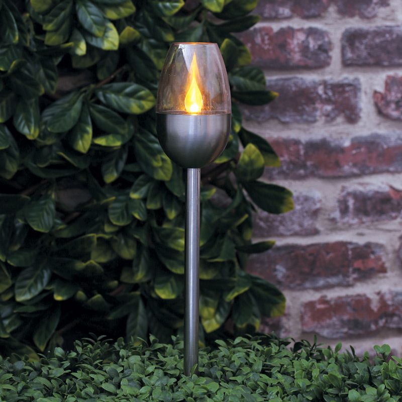 Bright Garden Solar Torch Flame Stake Light