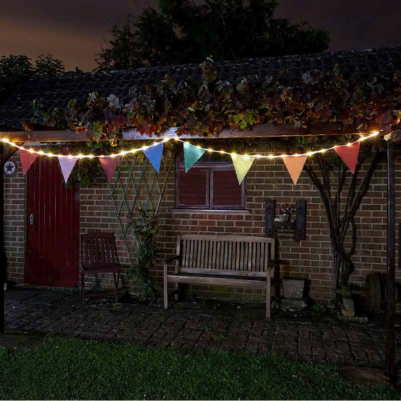 Bright Garden Solar Bunting With 10 Flags