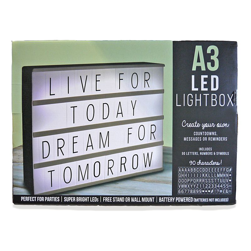A3 LED Lightbox With Letter and Symbols