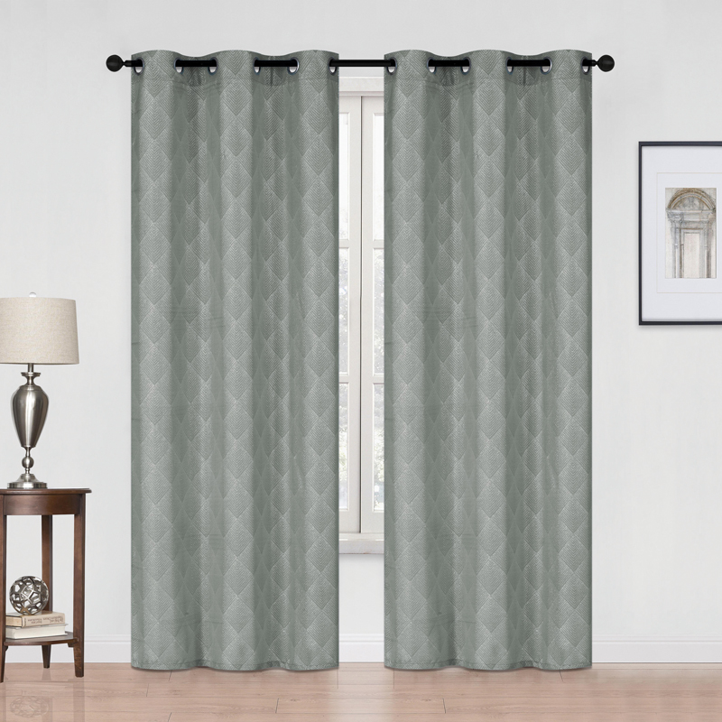 54x90in Hamilton McBride Diamond Curtain Panel Charcoal