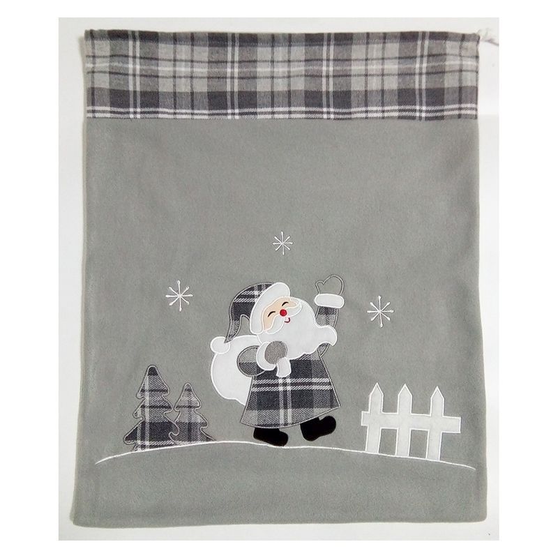 Christmas Sack Grey with Santa Pattern by Christmas Inspiration
