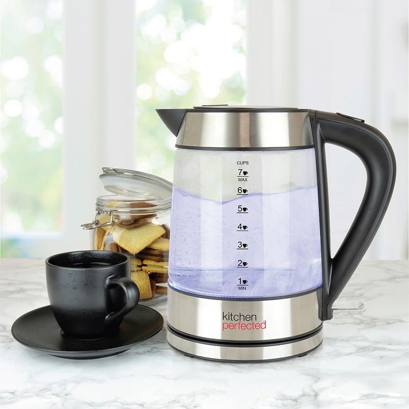 Cordless Glass And Steel Kettle By KitchenPerfected - 1.7 Litre