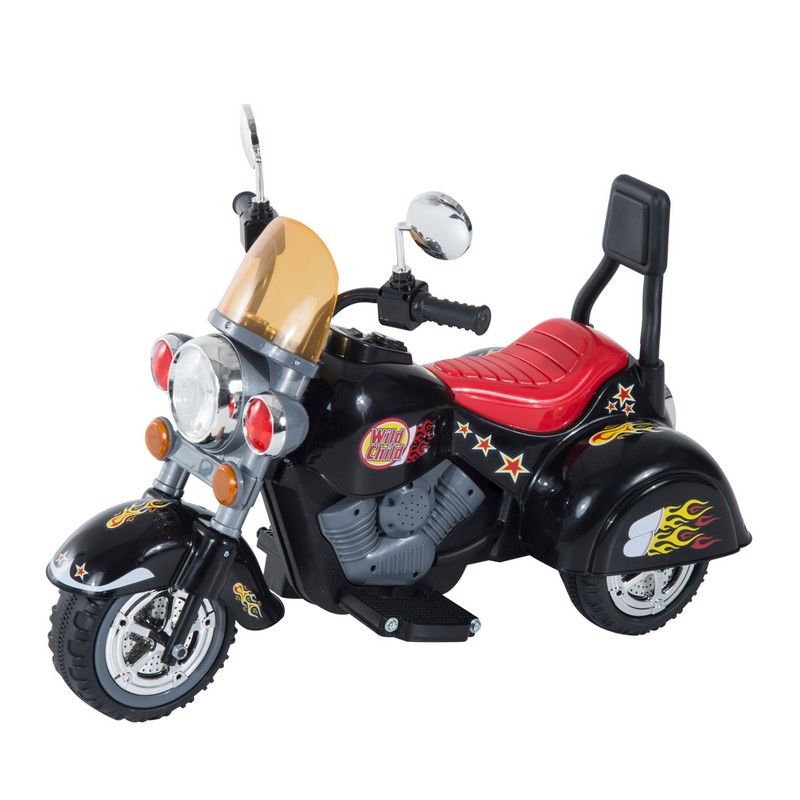 Homcom Kids Ride On Toy Car Motorbike Electric Scooter 6V Battery Operated Toy Trike-Black