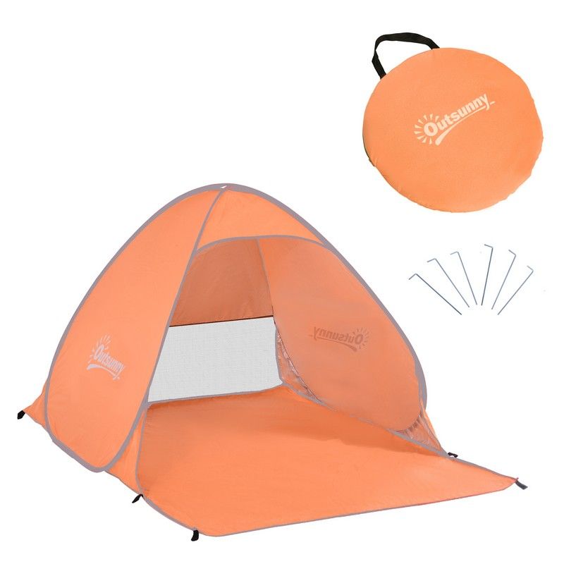 Outsunny 2 Person Pop Up Uv Shelter Shade-Orange