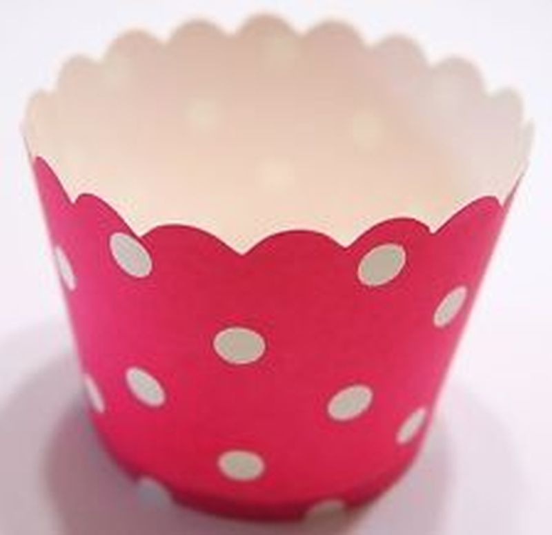 Mini Muffin Cases 25pk - Red/ White Spot