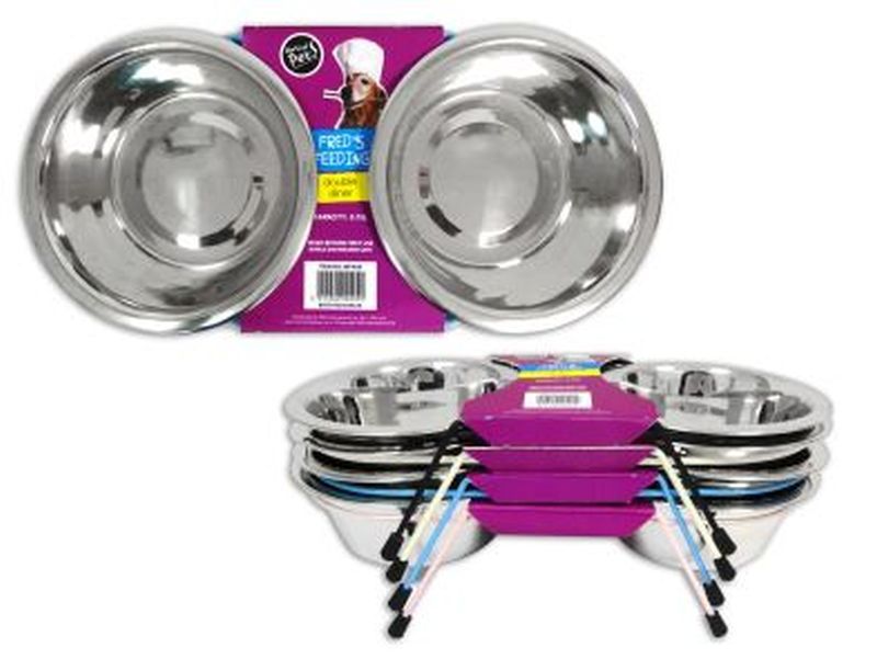 Happy Pet Double Diner Stand Dog Bowl - Black