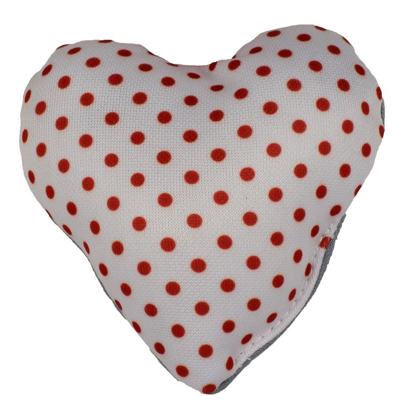 Heart Shaped Lavendar Bag Red Dots
