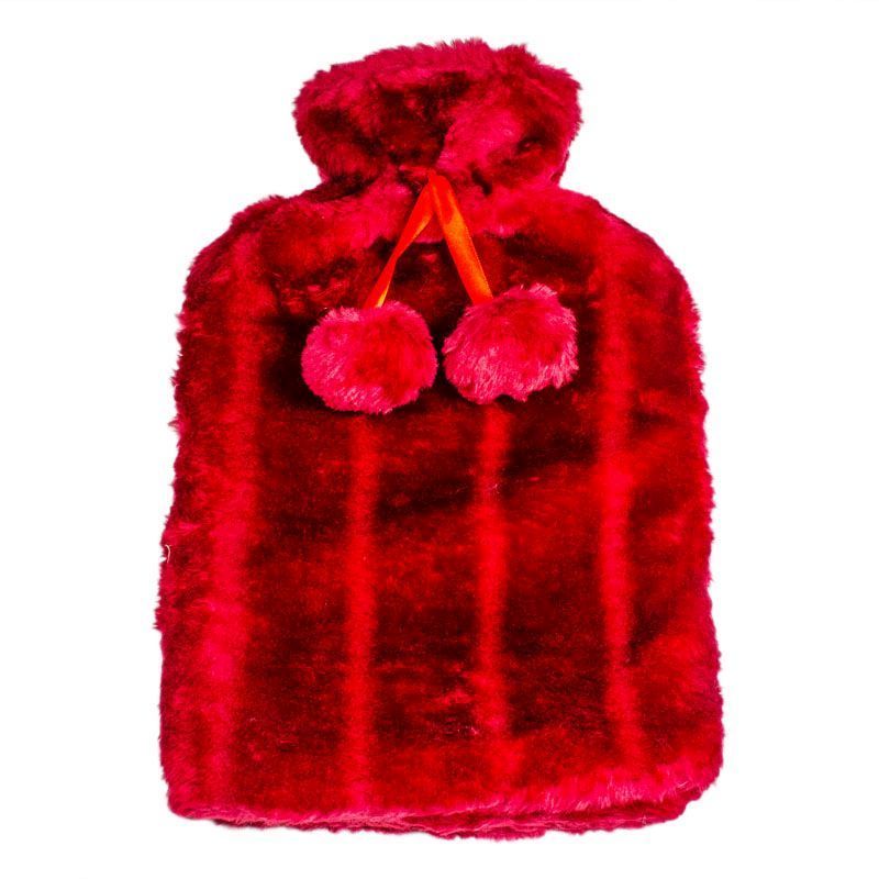 Hot Water Bottle Fur Cover 2L (Red)