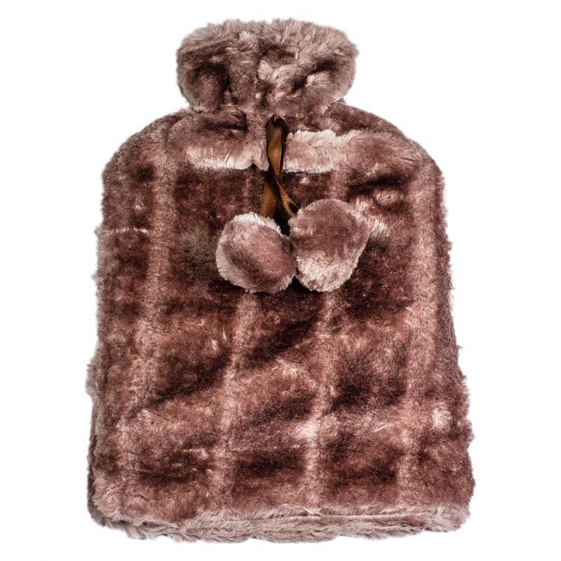 Hot Water Bottle Fur Cover 2L (Brown)