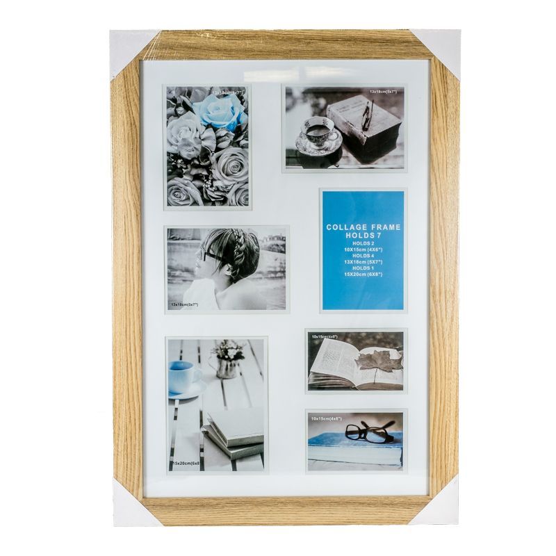 Collage Photo Frame 7 Openings (Ash Wood)