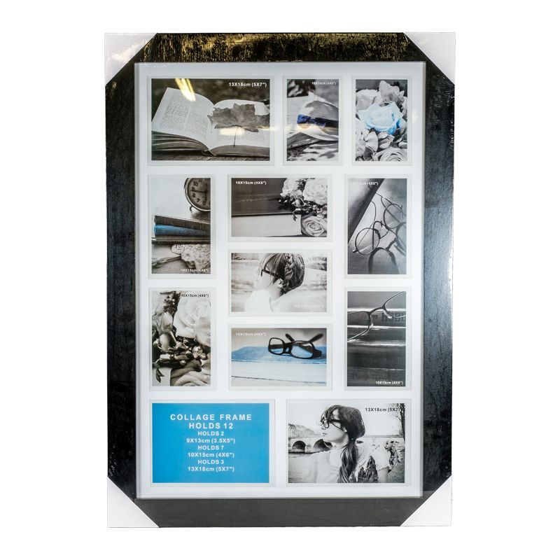 Collage Photo Frame 12 Openings (Black)