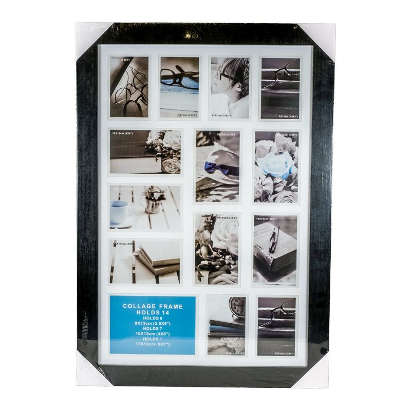 Collage Photo Frame 14 Openings (Black)