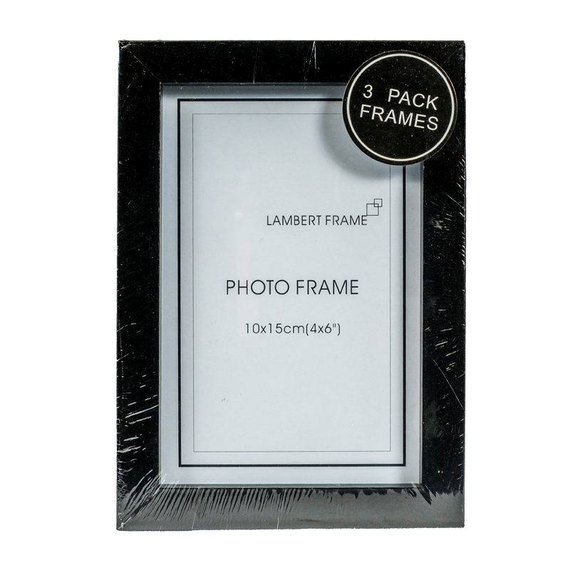 Photo Frame 4x6inch 3 Pack (Black)