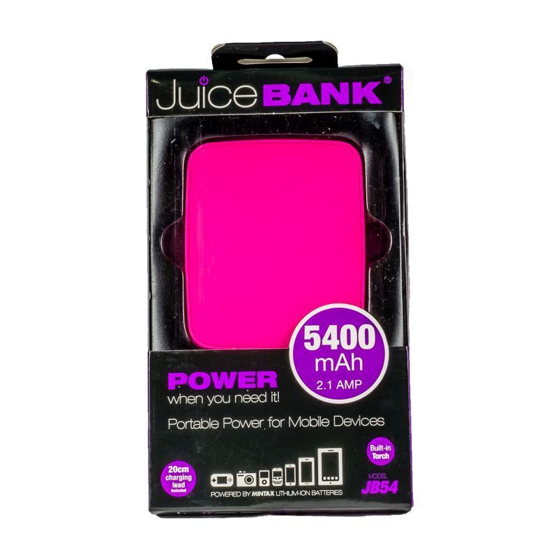Juice Bank Power Bank Charger 5400mAh (Pink)