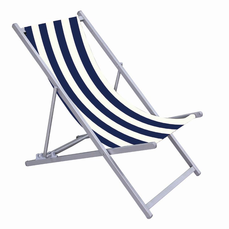 Blue & White Striped Deck Chair