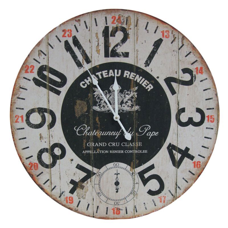 Chateau Wooden Wall Clock (58cm Diameter)