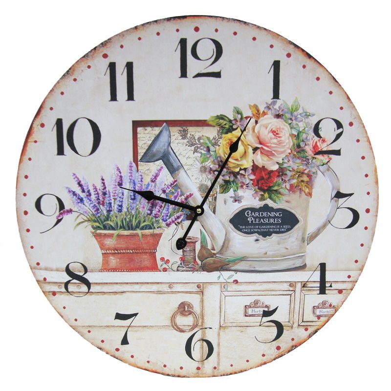 Gardening Wooden Wall Clock 58cm Diameter