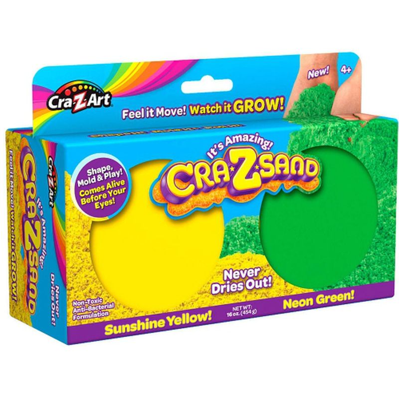 Cra-Z-Art 2 Pack Play Sand - Sunshine Yellow & Neon Green