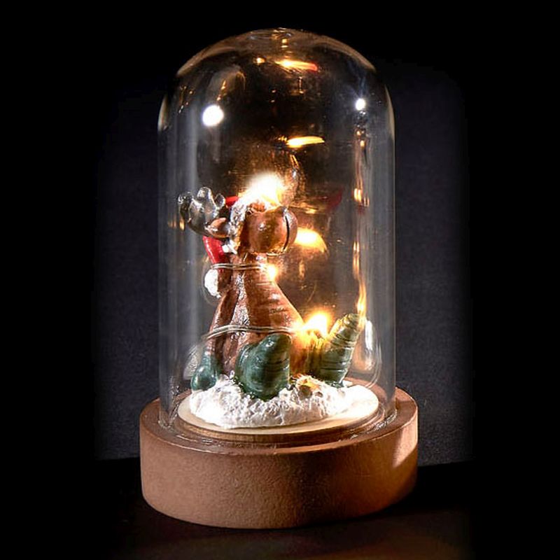 6 LED Glassware Dome Figure Rudolph