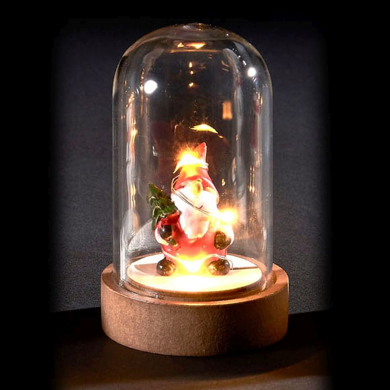 6 LED Glassware Dome Figure Santa