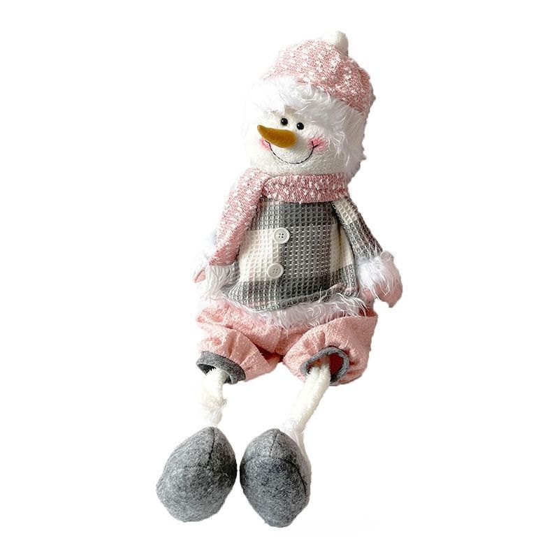 Snowman Christmas Decoration Grey & Pink - 75cm by Christmas Time
