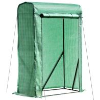 See more information about the Outsunny Outdoor Pe Greenhouse Steel Frame Plant Cover With Zipper 100L X 50W X 150H cm - Green