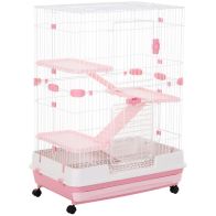 See more information about the 4 Tier Small Animal Cage White & Pink by Pawhut