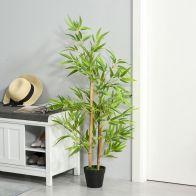 See more information about the Outsunny Set Of 2 Artificial Bamboo Trees Decorative Plant With Nursery Pot For Indoor Outdoor Dcor 120cm