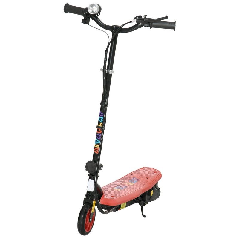Homcom Foldable Electric Scooter With Led Headlight For Ages 7-14 Years - Red