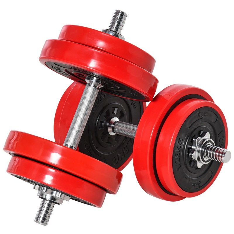 Homcom Adjustable 20KGS Barbell & Dumbbell Set Ergonomic Fitness Exercise in Home Gym