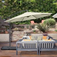 See more information about the Outsunny 3(m) Garden Parasol Sun Shade Banana Umbrella Cantilever with Crank Handle