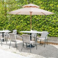 See more information about the Outsunny 2.7m Patio Double Tier Umbrella Parasol-Beige
