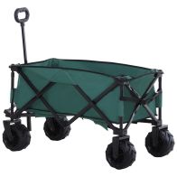 See more information about the Outsunny Folding Metal Frame Garden Trolley - Green