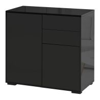 See more information about the Homcom High Gloss Frame Sideboard Side Cabinet Push-Open Design With 2 Drawer For Living Room Bedroom Black
