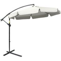 See more information about the Outsunny 2.7M Garden Banana Parasol Cantilever Umbrella With Crank Handle And Cross Base For Outdoor