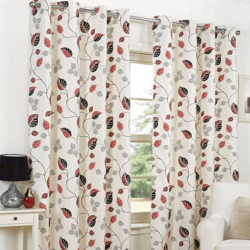 Fusion April Curtains (66" Width x 72" Drop) - Red