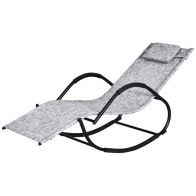 See more information about the Outsunny Steel Frame Zero Gravity Rocking Lounge Chair With Pillow Grey