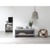 See more information about the Boston Coffee Table Metal & Wood Grey 1 Shelf