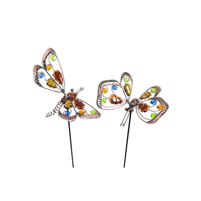Butterfly and Dragonfly Stones On Stick
