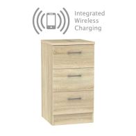 See more information about the Elmsett Wireless Charger Slim Chest of Drawers Natural 3 Drawers