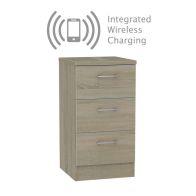 See more information about the Elmsett Wireless Charger Slim Chest of Drawers Brown 3 Drawers