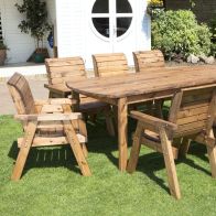 See more information about the Charles Taylor 8 Seat Rectangular Table Chairs Scandinavian Redwood Garden Furniture