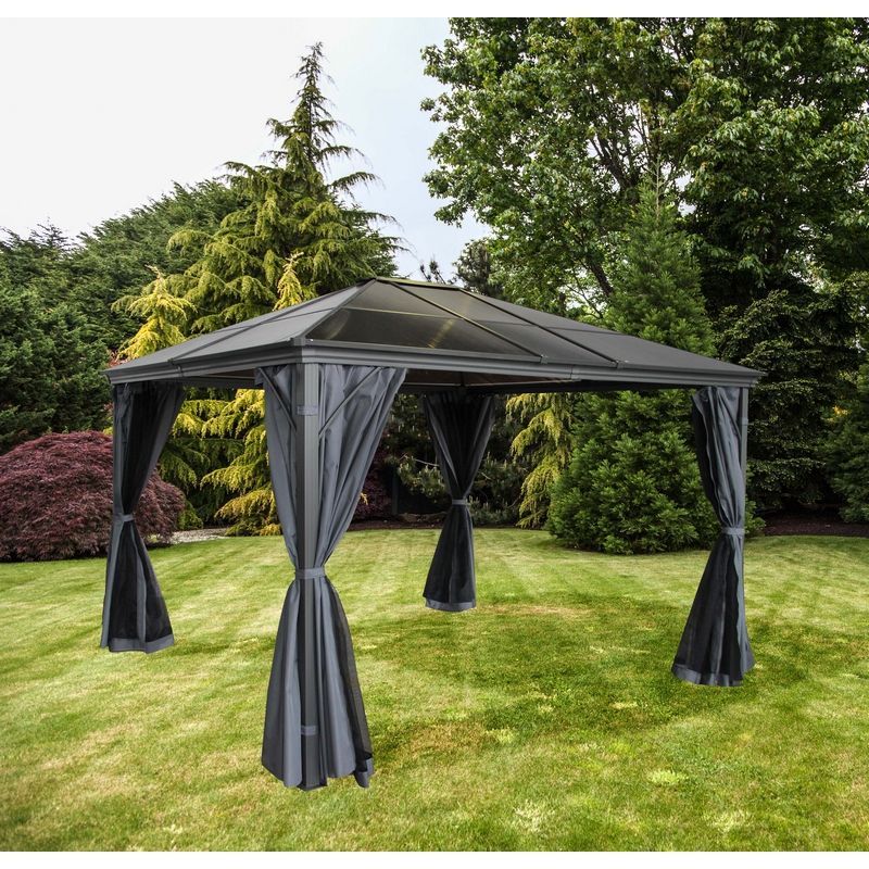 Lugano Garden Gazebo by Royalcraft with a 3 x 6M Grey Canopy