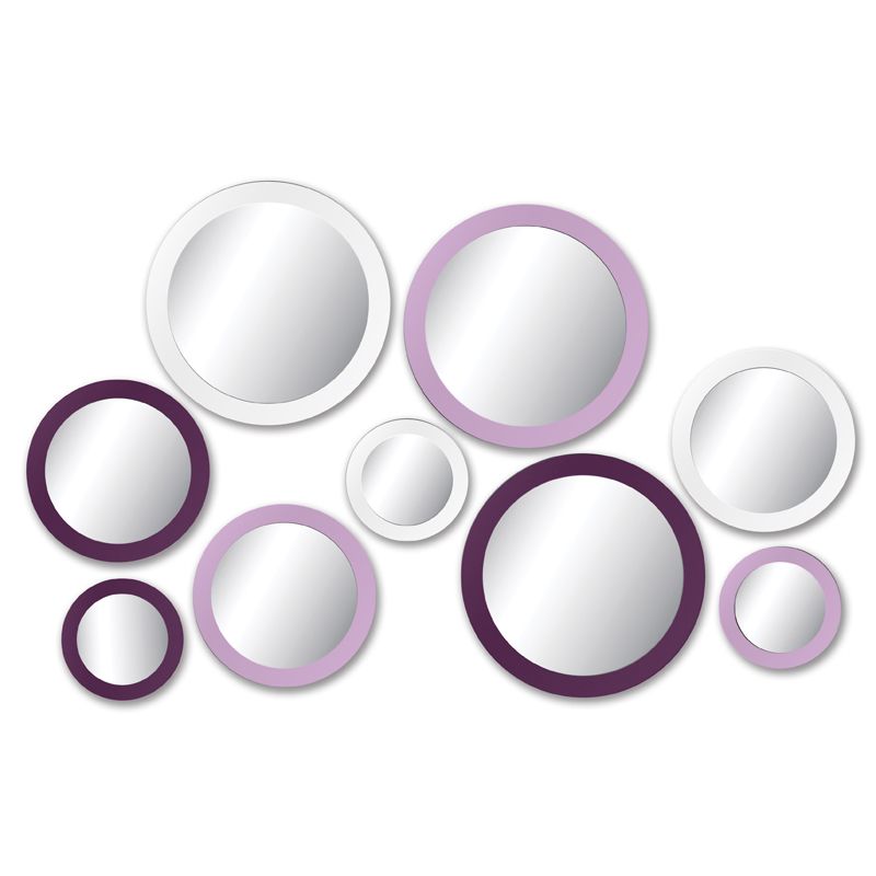 Retro Purple 9 Piece Circles Mirrors